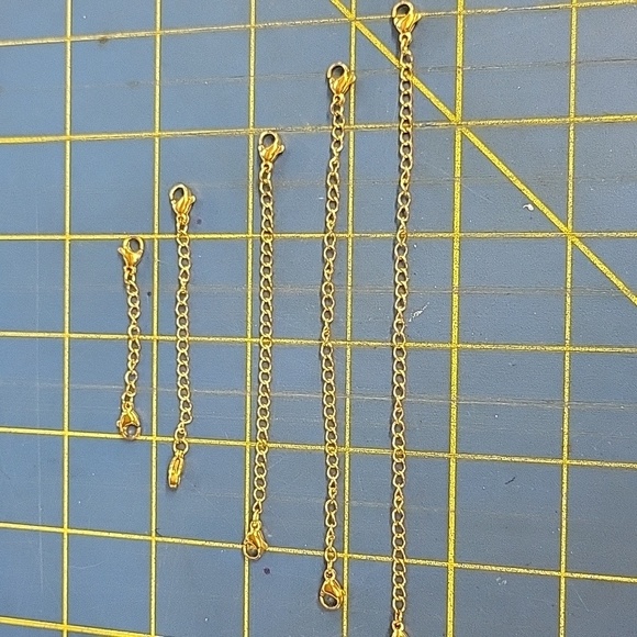 Gold Tone Overlay Sterling Silver Chain Extender Set of 5 - Picture 1 of 4